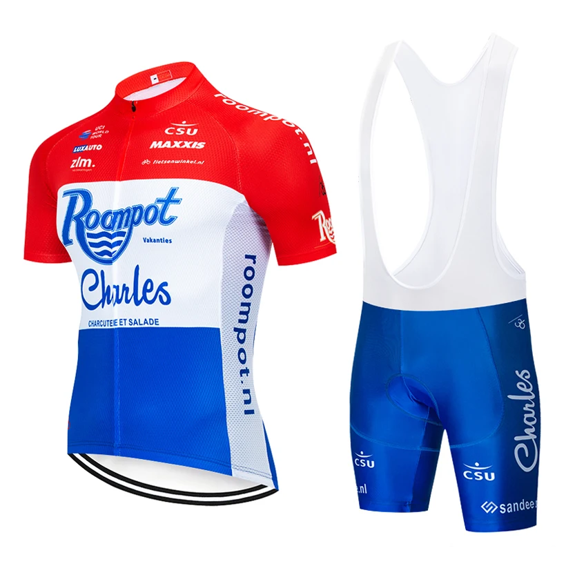 

TEAM ROOMPOT Cycling Clothing Bike jersey Ropa Quick Dry Mens Bicycle summer pro Cycling Jersey 12D pad bike Maillot Culotte