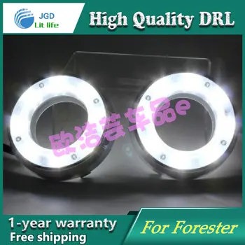 

Car styling 12V 6000k LED DRL Daytime running light case for Subaru Forester 2009 2010 2011 2012 fog lamp frame Fog light