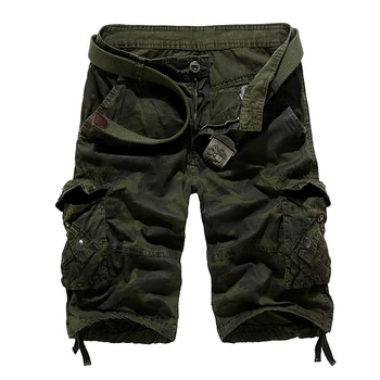 

Men Camouflage Cargo Shorts 2016 New Brand Male Army Loose Cargo Pants Men Casual Work Short Pants Plus Size No Belt