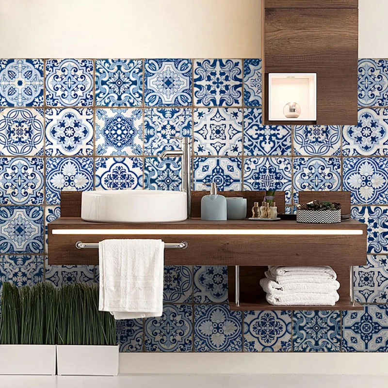 Toilet Kitchen Decoration Simulation Blue And White Ceramic Diy Toilet Kitchen Decoration Simulation Blue And White Ceramic Diy Sticker Modern Home Decor Accessories Wall Art Mural Wallpaper In Stickers From