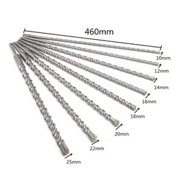 1 шт. 16*450 мм SDS Plus Crosshead двойной спиральный молоток сверла по дереву скрученный Круглый хвостовик твист электрический молоток сверло