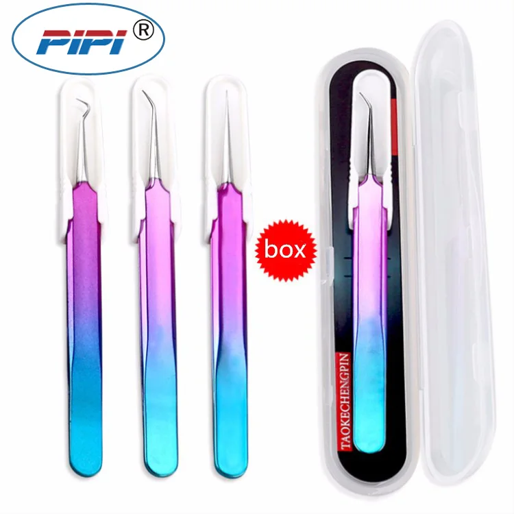 

Colorful Stainless Steel Acne Needle Tweezers Removedor De Cravo Blackhead Acne Remover Extrator De Cravo Face Care Tool