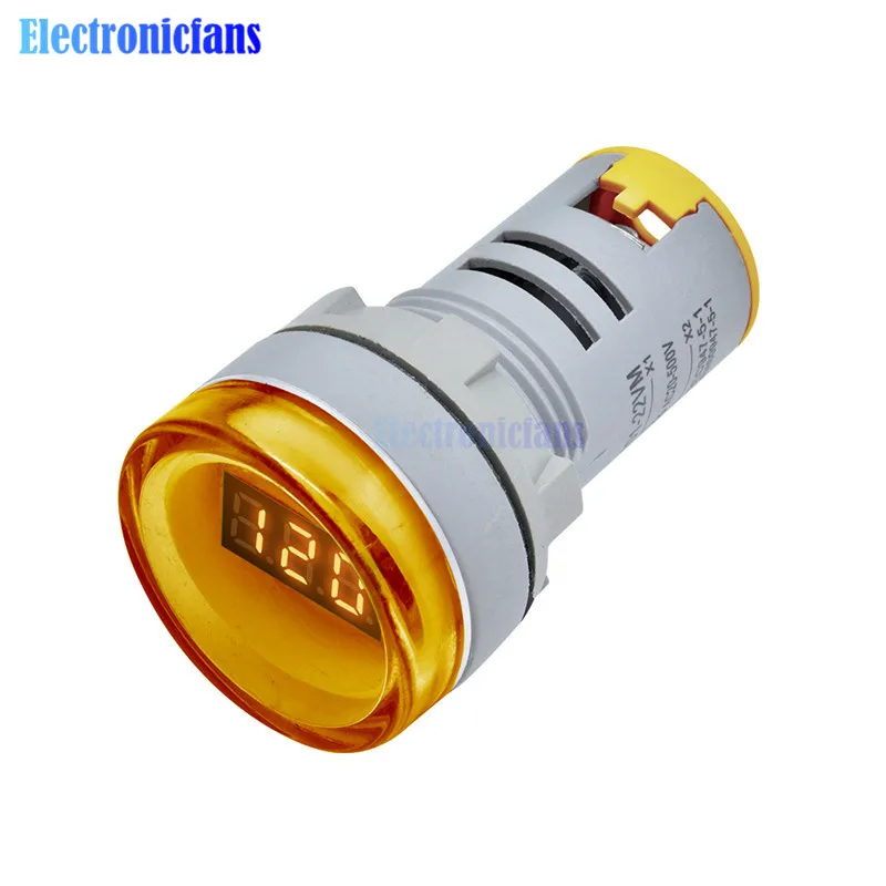 

22MM AC 60-500V 0-50A LED Digital Display Gauge Volt Voltmeter Voltage Meter Indicator Pilot Light AC60-500V Orange