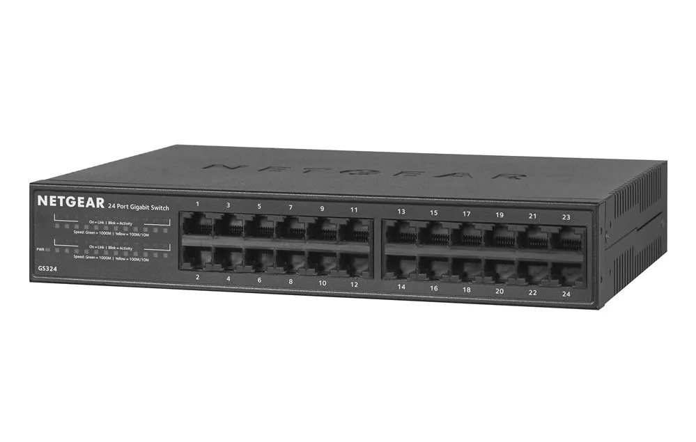 

Netgear GS324, No administrado, Gigabit Ethernet (10/100/1000), Montaje en rack, 1U