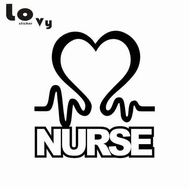 nurse heart vinyl car sticker cardiac love emt lpn rn work car decal