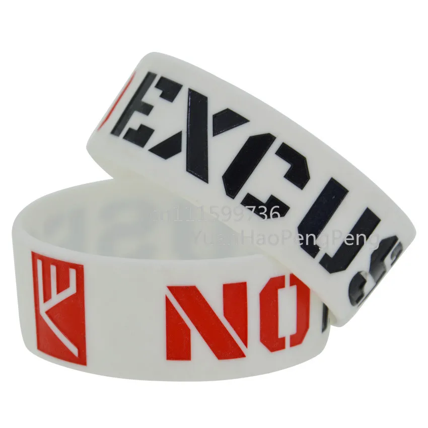 

25pcs/lot Motivation Wristband No Excuse Silicone Bracelet, Perfect To Used In Any Sport Activities