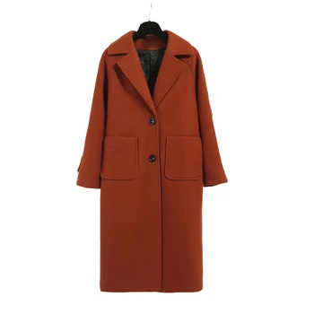 

Winter single-breasted wool coat women 2020 Korean fashion woolen jackets female thicken warm woolen overcoat woman long outwear
