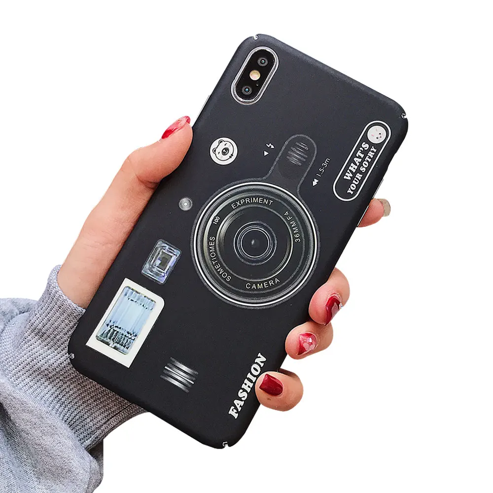 KISSCASE камера шаблон чехол для iphone XS MAX 7 X XR Роскошные жесткие ПК светящиеся чехлы