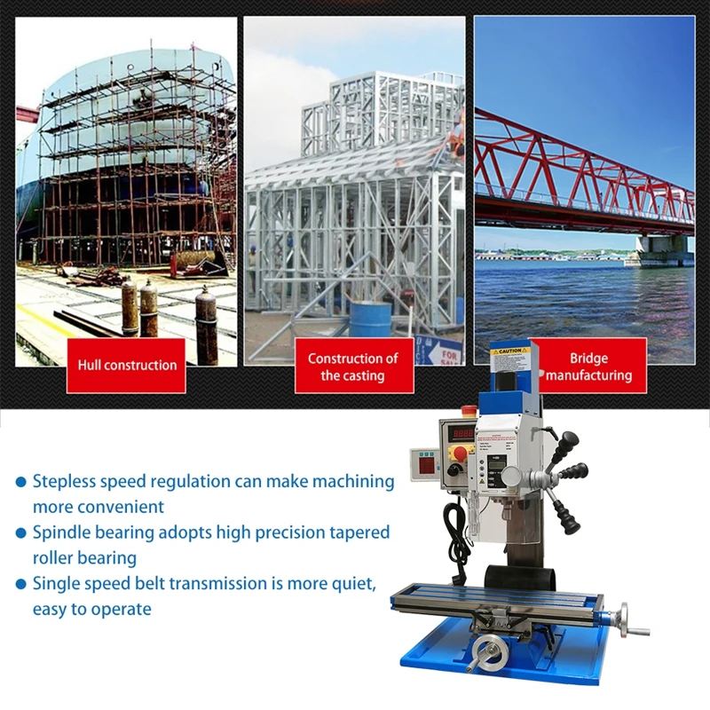  Accurately Depth Mini Drilling Milling Machine Brushless Motor Brushless Adjustable Taper Low Noise  spindle metal processing  (7)