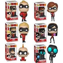 FUNKO поп Incredibles2-MR.INCREDIBLE, Джек, фиолетовый, ELASTIGIRL, тире ПВХ фигурку Коллекционная модель игрушечные лошадки для детей