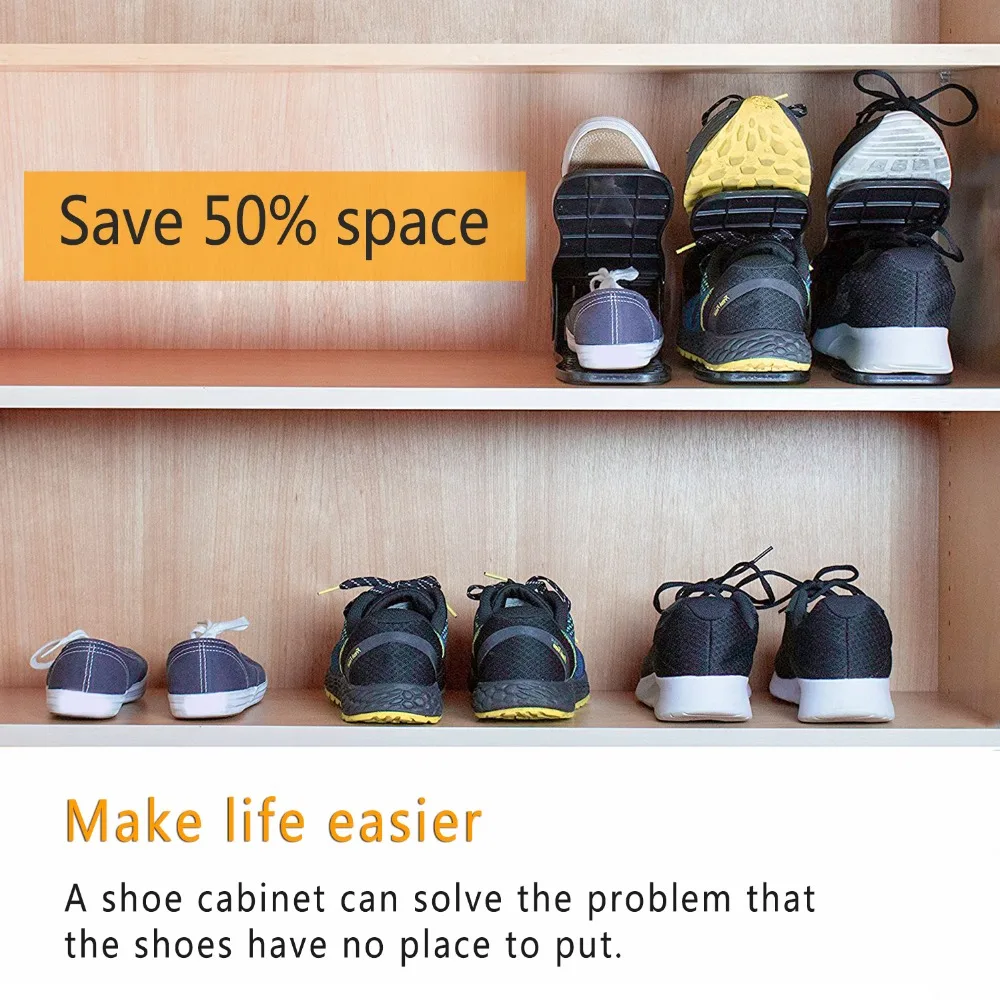 4 шт. Регулируемый двухслойный органайзер для обуви современный шкаф хранения