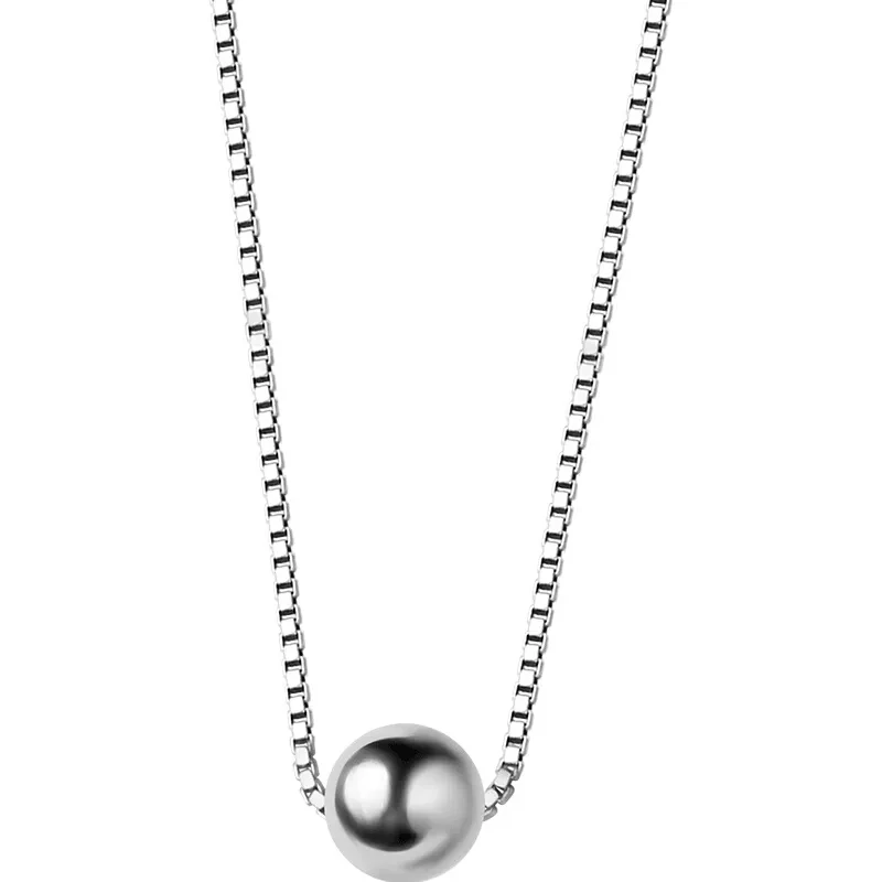 Серебро 925 пробы ювелирные изделия 4 мм бусины кулон 33 см короткое ожерелье на шею милый подарок для девушки леди D3936