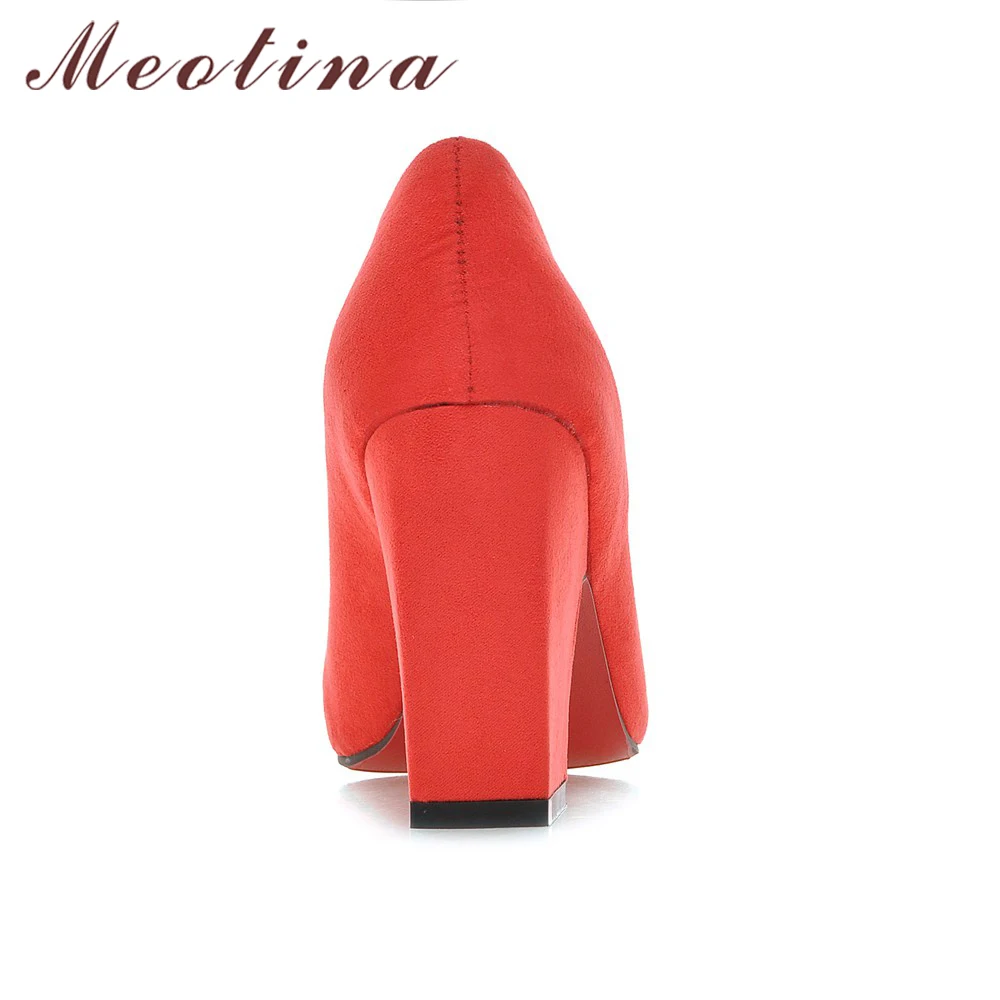 Meotina/Женская обувь г. Дизайнерские женские туфли-лодочки Женская рабочая обувь на высоком каблуке с квадратным носком, большие размеры 34-43 высокий толстый каблук, синий, серый