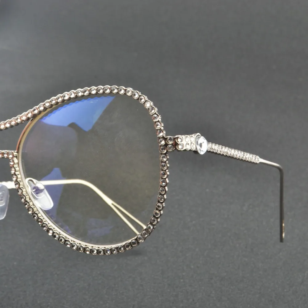 Солнцезащитные очки с прозрачными линзами в металлической оправе|brand sun glasses|designer
