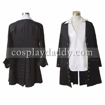 

Pirates Of The Caribbean Barbossa Jacket Coat Set Halloween Cosplay Costume L005