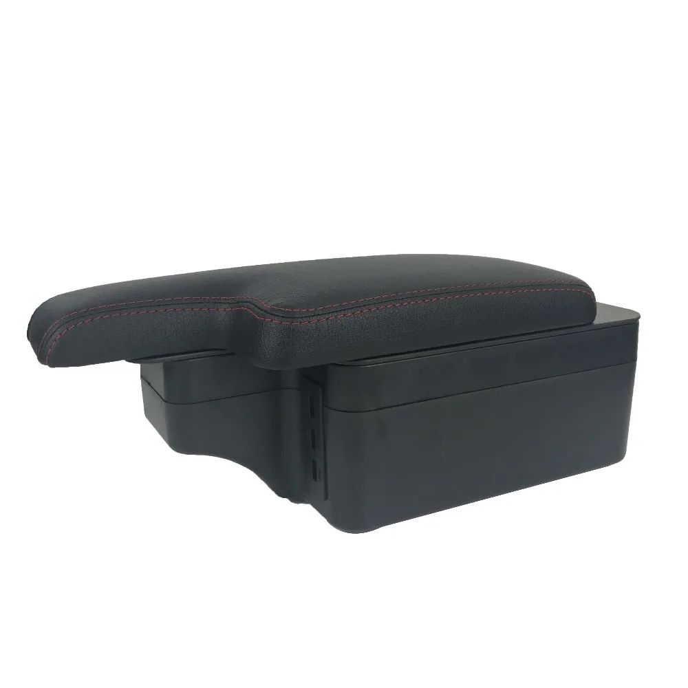 New upgrade 6USB+LED+storage layer+slide car central Store armrest box content box For kia k2 rio