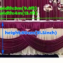 13.1ft(W)* 31,"(H) скатерть для свадебного стола, юбка для банкета и стола с крышкой для свага, свадебный стол