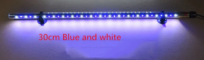 30cm Blue and white 1 шт., стеклянные аквариумные огни, светодиодный фонарик, лампа для водных растений, подводные огни для дракона, рыбы, воды и земли, двойное использование огней - Цвет: 30cm Blue and white