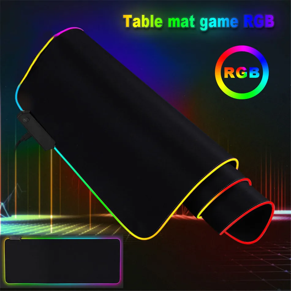 Светодиодный светильник ing игровой коврик для мыши RGB негабаритный светящийся USB СВЕТОДИОДНЫЙ светильник Расширенная подсветка клавиатура PU нескользящий коврик-одеяло светильник