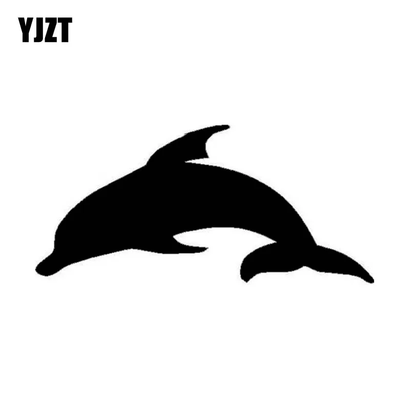 YJZT 13 3 см * 6 забавный Дельфин силуэт Виниловая пленка для оклеивания автомобилей