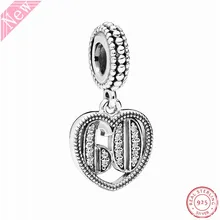 925 стерлингового серебра прозрачный CZ 60 лет любви кулон Талисман из бусин ручной работы Fit PANDORA Подвески для женщин для изготовления ювелирных украшений FL739