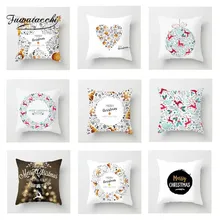 Fuwatacchi Xmas Santa Cushion Cover Deer Snowman Soft Throw Pillow Cover Decorative Sofa Pillow Case Pillowcase christmas snowman print throw pillow case