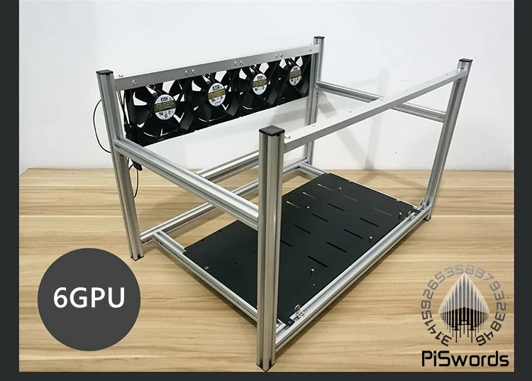 Stackable Aluminum Open Air AI Host Miner Mining Case ETH Frame Rig For 6/8/12 GPU Bitcon Bitcoin Litecoin Unassembled Ethereum