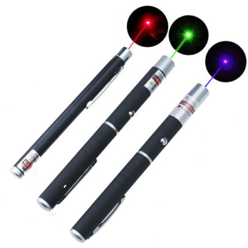 High Quality Red/Green/Blue Laser Pointer 5mW Powerful Laser Pen Professional Lazer pointer With 2*AAA Battery For Teaching