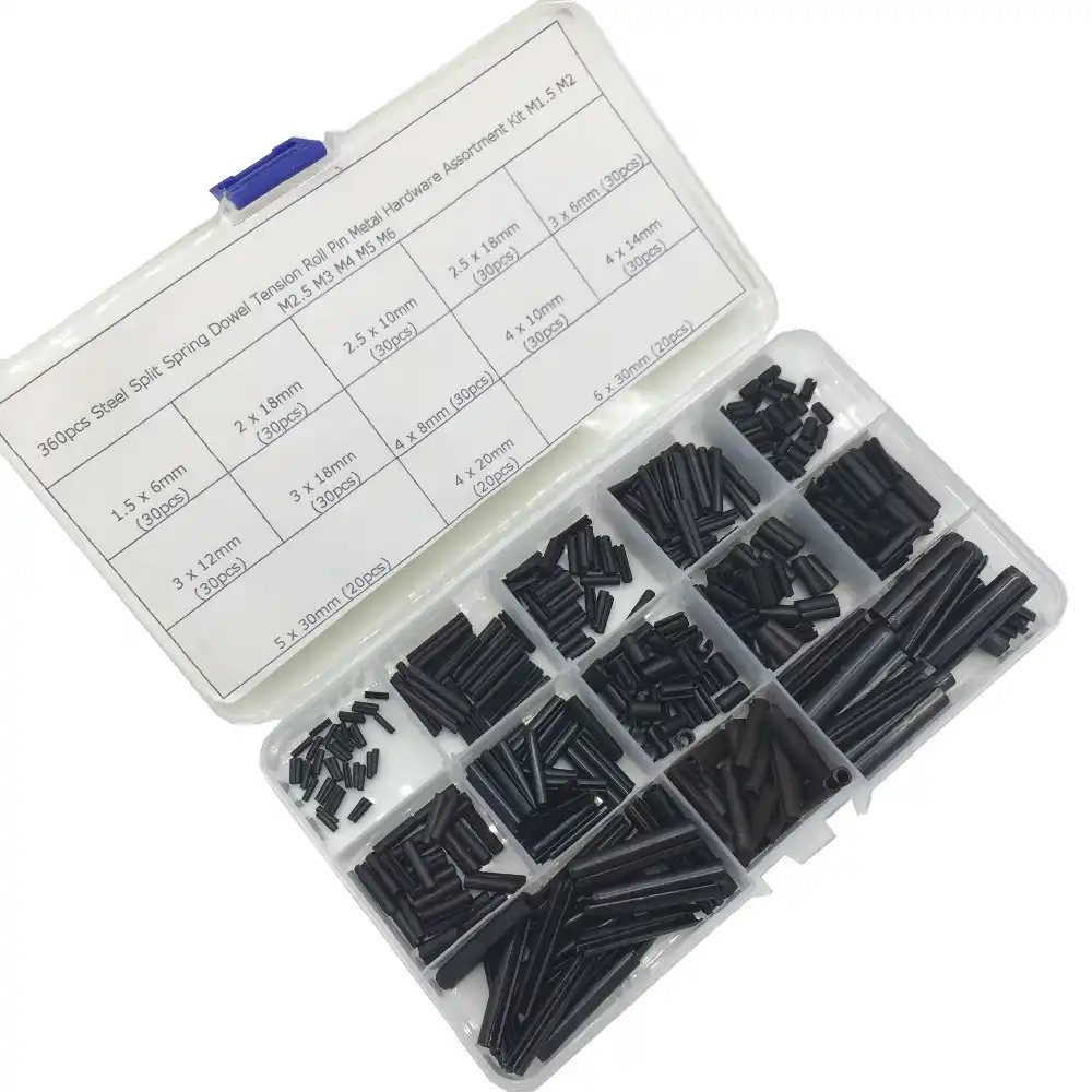 280Pcs Split Spring Dowel Tension Roll Pin Metal Hardware Assortment Kit New