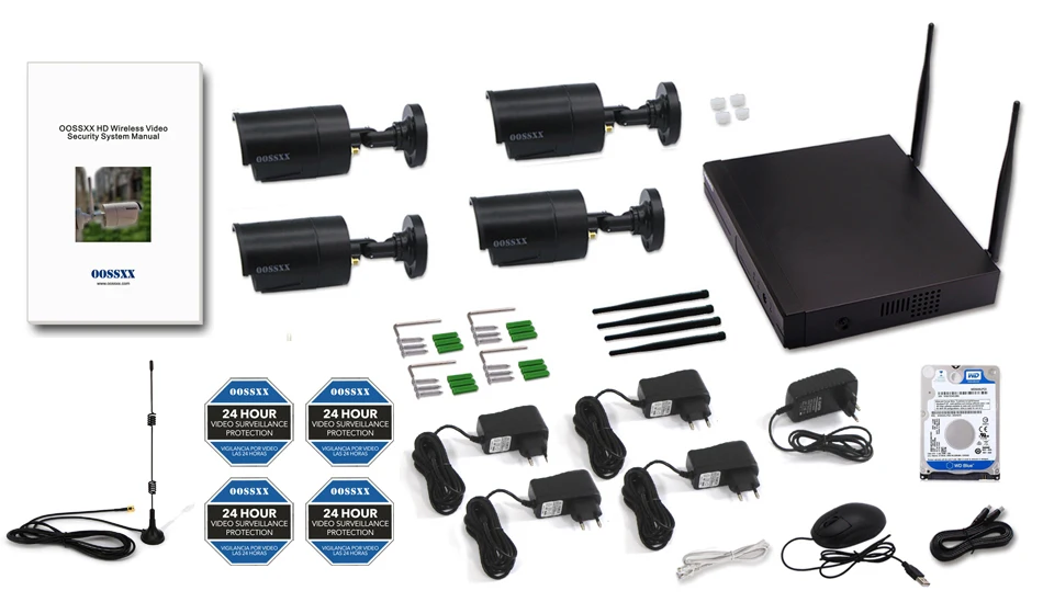 OOSSXX 8CH 1080 P Беспроводной NVR Kit Беспроводной CCTV Камера Системы 1MP для дома и улицы IP67 IP Камера P2P видеонаблюдение Системы