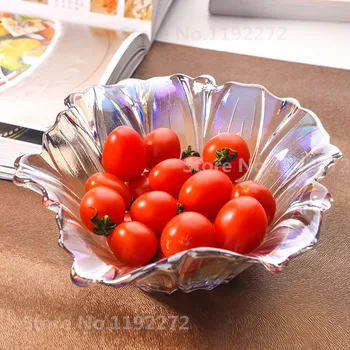 

1PCS European glass colorful Small fruit plate Dessert Snack dish Fruit basket Living room Sunflower shape