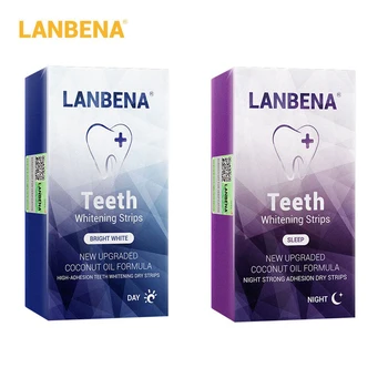 

LANBENA Teeth Whitening Strips Oral Hygiene Teeth Veneers White Strips Removes Plaque Stains Tooth Bleaching Dental Tools 7 Pair