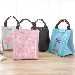 1 шт. Фламинго Tote Термальность сумка Водонепроницаемый Оксфорд обед мешок Еда Пикник сумка для хранения Для женщин малыш Для мужчин