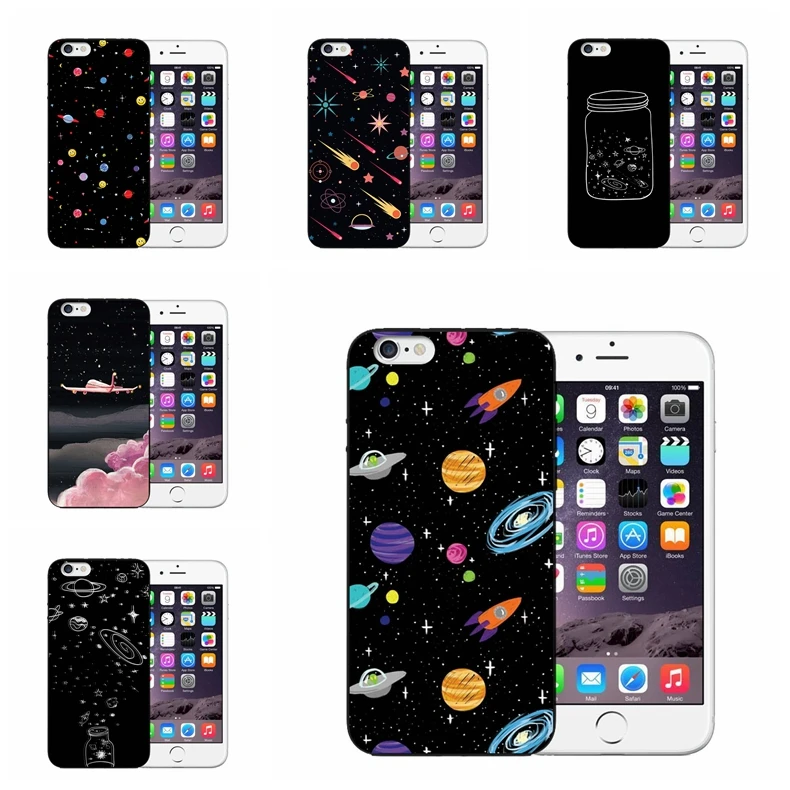 

Universe Series Phone case for iPhone 8 7 6 6S Plus X XS MAX XR 10 5S SE Fashion Cover Cute Planet Moon Star Cases