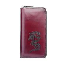 TERSE мужской кошелек из натуральной кожи, кошелек ручной работы с драконом, известный бренд, Модный высококачественный итальянский кожаный мужской кошелек на заказ