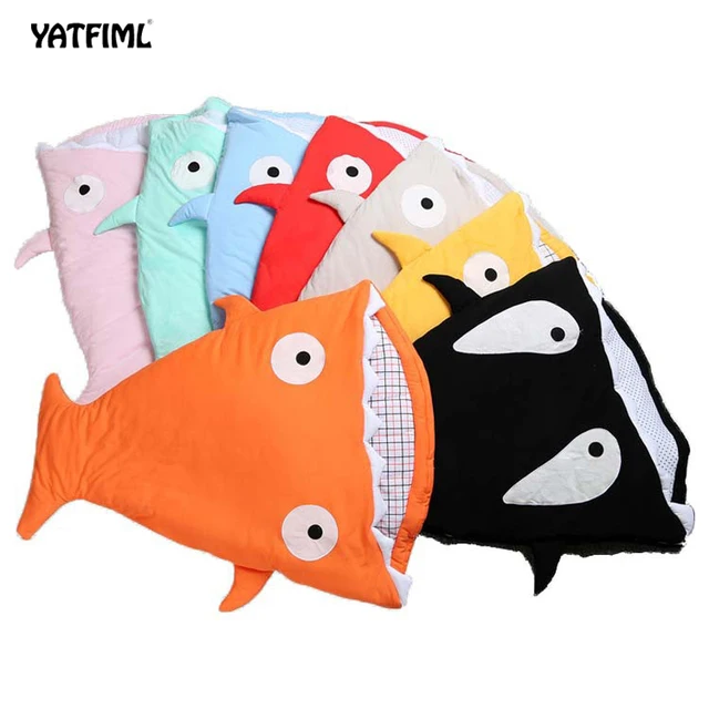 $US $16.40  YAFFIML Small Shell Cute Shark Baby Cartoon Sleeping Bag Newborns Winter Strollers Bed Swaddle Blan