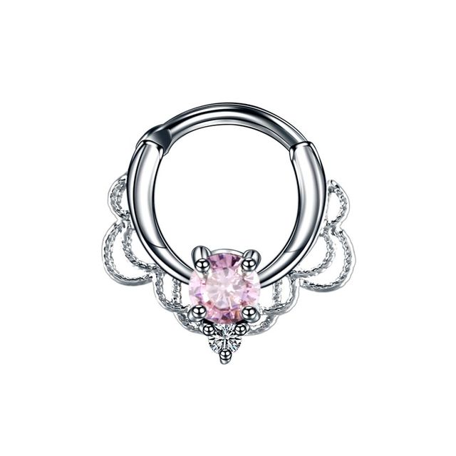 Copper Nose Hoop Septum Rings Crystal Ear Helix Clicker Piercings CZ Cartilage Daith Rook Earring Tragus Piercings Jewelry