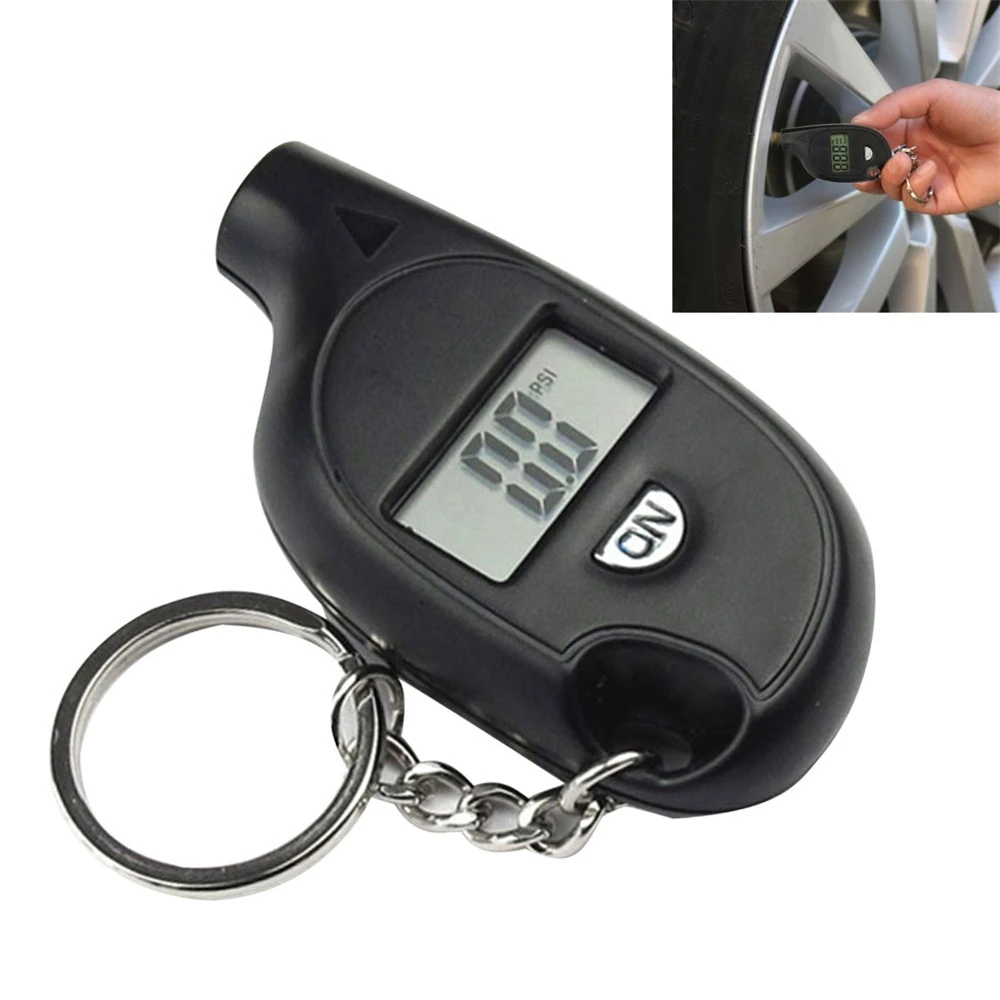 Мини Автомобильный детектор авто мотоцикл давления в шинах цифровой счетчик диагностический инструмент ЖК-дисплей датчик давления в шинах портативный - Цвет: Черный