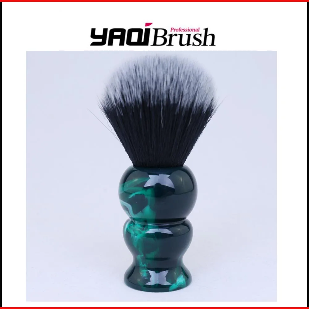 Green and Black Resin Handle Shaving Brush Synthetic Hair For Barberin