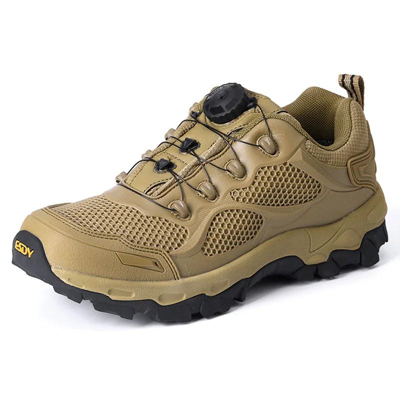 

2019 Mens Breathable Outdoor Sports Shoes Military Tactical Shoes Hiking Camping Shoes Khaki Mesh For Men Free Shipping C206