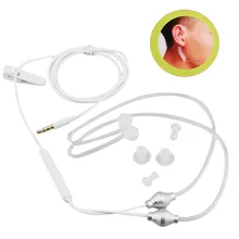 3.5mm Anti-Radiation Binaural Earphones Universal Noise Cancelling Air Tube Acoustic Stereo Earbuds Headphones with Microphone