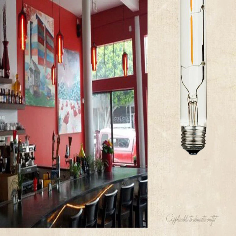 Светодиодная трубчатая лампа E27 220 В винтажный светильник накаливания Эдисона T125 T185 T225 T300 энергосберегающая лампа для украшения дома и ресторана