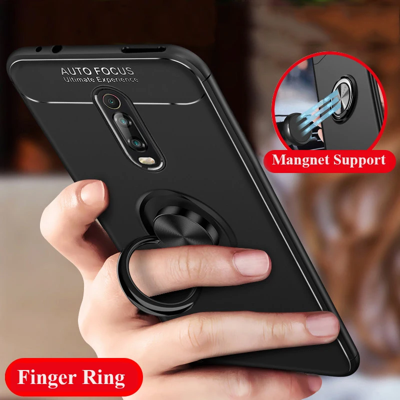 

For Xiaomi Mi 9T Case Redmi K20 Cover Soft Silicone Magnetic Ring Stand Phone Cases For Xiaomi Redmi K20 Mi9T Pro Cover Coque