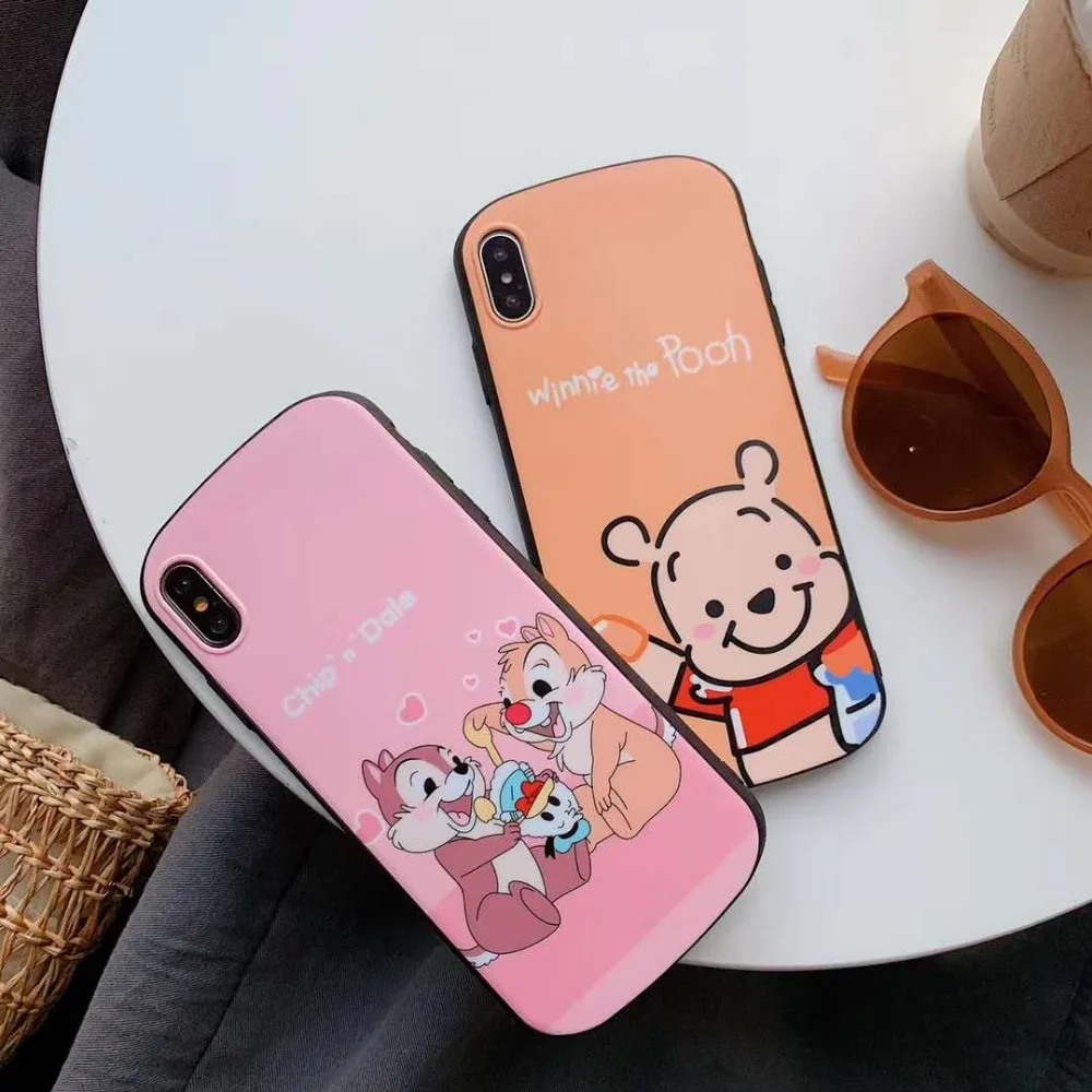 Chipmunk Винни-Пух для iPhone 6 7 8 чехол X xs xr xsmax Drop-proof Arc Shield Shell глянцевый | Мобильные
