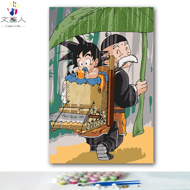 Diy Colorings Pictures By Numbers With Colors Dragon Ball Sun Wukong Anime Picture Drawing Painting By Numbers Framed Home Buy At The Price Of 8 94 In Aliexpress Com Imall Com