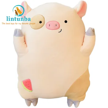 

Kawaii piggy stuffed plush toy cute animal pillow cushion pink pig gray panda yellow cat home decoration for kids gifts for gril