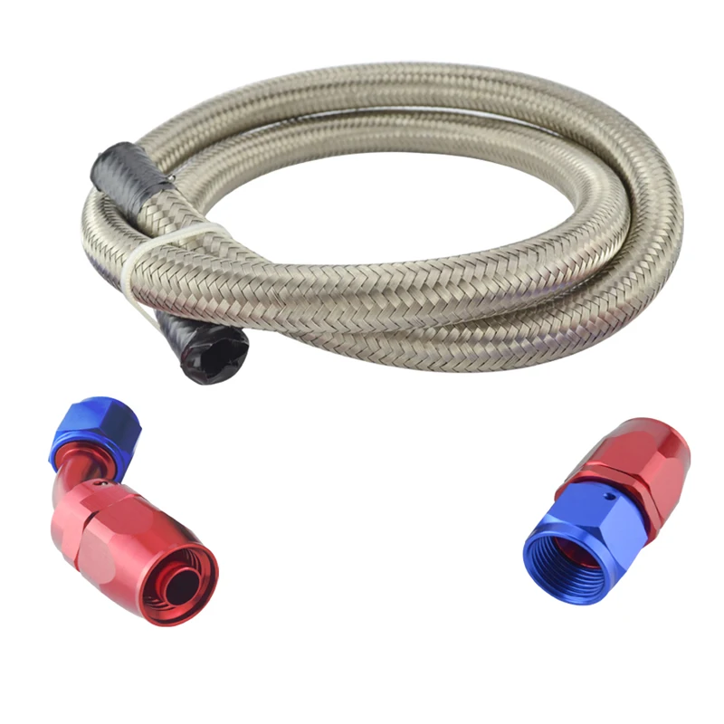 

AN12 12-AN STAINLESS BRAIDED OIL/FUEL LINE HOSE 1 METER +STRAIGHT+45 DEGREE SWIVEL FITTING