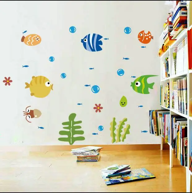 

Cute Tropical Fish and Bubble Wall Sticker Kids Room Nursery Kitchen Bathroom Wall sticker home decor