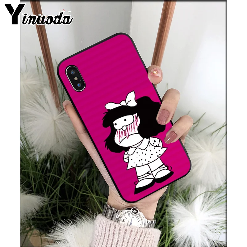 Yinuoda Argentina Quino Mafalda Girl TPU мягкие Аксессуары для телефонов Чехол для iPhone 5 5Sx 6 7 7plus 8 8Plus X XS MAX XR - Цвет: A11