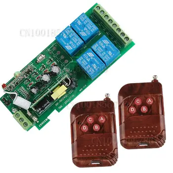 

Wireless Remote Control Switch System AC85V~250V 110V 220V RF 4 Relay 200M Wide Voltage Multi-Function